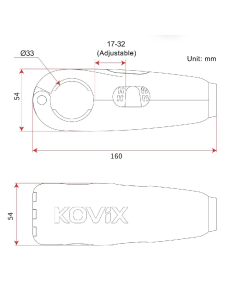 Kovix Leva Freno Allarme KGH colore nero 2
