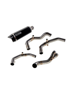 YAMAHA MT-09 13/20 SCARICO SILENT THUNDER COPPA CARBONIO NERO, COLLETTORI RACING (71812AKN + 71620MI)